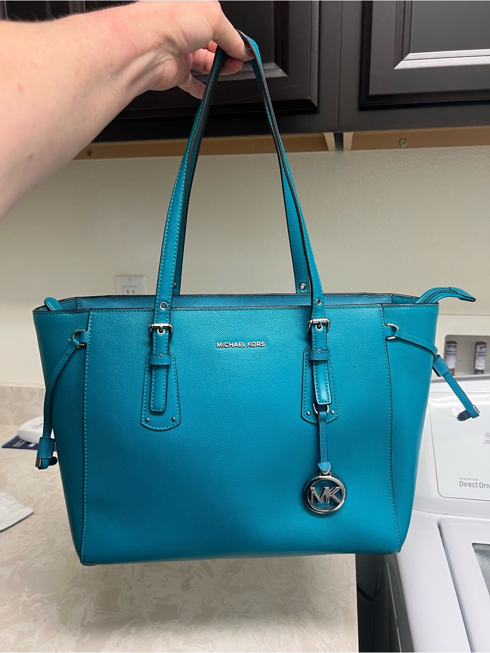 MICHAEL Michael  Kors Voyager Medium Multifunction Luxe Teal Top Zip Tote